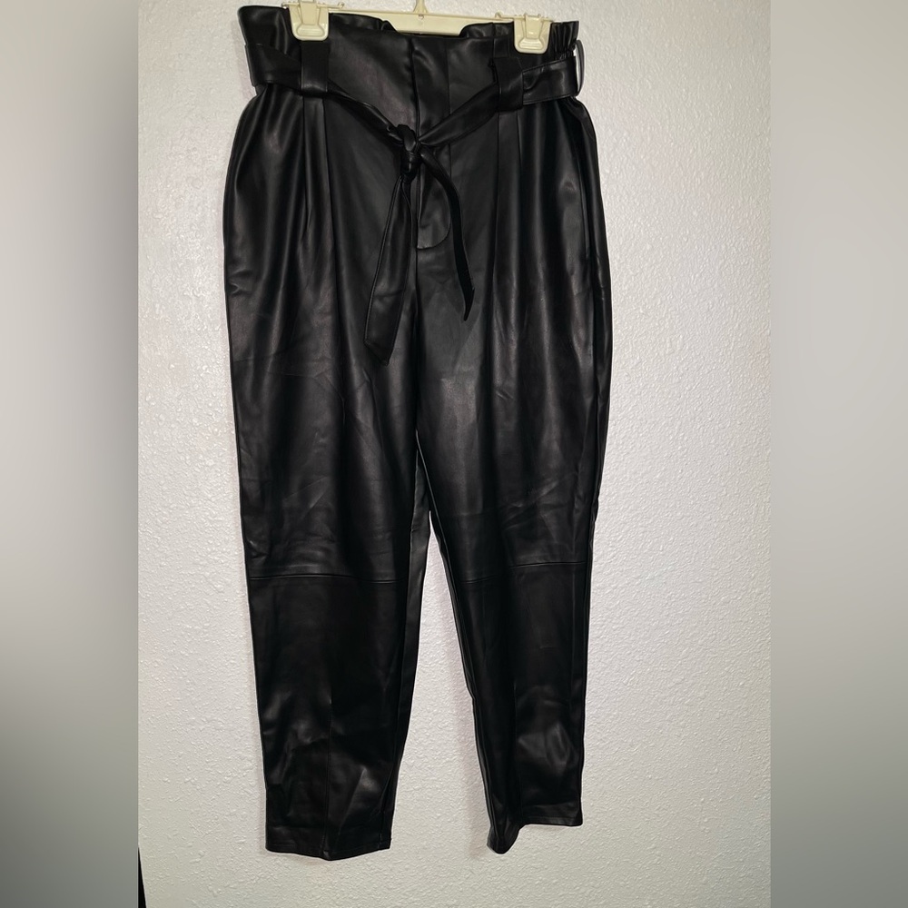 Rachel Zoe Black faux leather pants size large